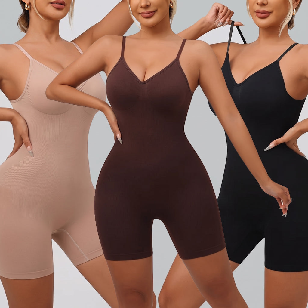 Body moldeador zafiropulse Ultra-Lift en colores beige, marrón y negro con diseño de tirantes y ajuste cómodo