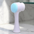 Cepillo facial zafiropulse PERENNE de doble cara con cerdas de silicona azul y cerdas suaves blancas para limpieza